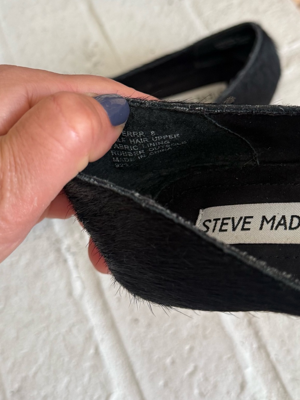 Steve Madden Black Fur PointedSteve Madden Black Faux Fur Pointed Toe Flats - Picture 8 of 8